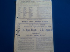 Program fotbal FC ARGES Pitesti - CS TARGOVISTE 11.09.1977 foto