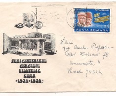 plic(intreg postal)-SEMICENTENARUL CERCULUI FILATELIC SIBIU-1924-1974
