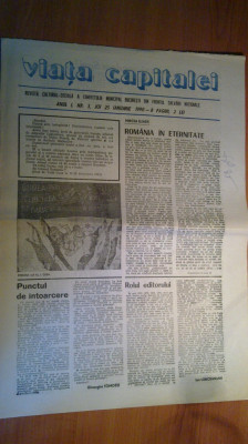 ziarul viata capitalei 25 ianuarie 1990 (131 de ani de la unirea lui cuza ) foto