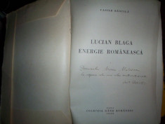 LUCIAN BLAGA/ENERGIE ROMANEASCA=VASILE BANCILA/CU SEMNATURA SI DEDICATIE foto