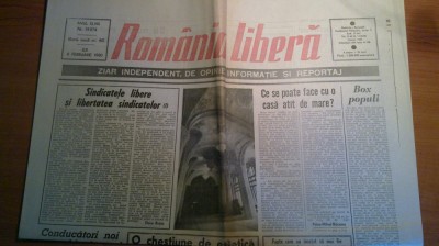 ziarul romania libera 8 februarie 1990 foto