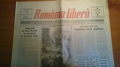 ziarul romania libera 27 ianuarie 1990 foto