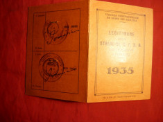 Legitimatie Standul UFSR Kisseleff 1935 A.R.Telefoane foto