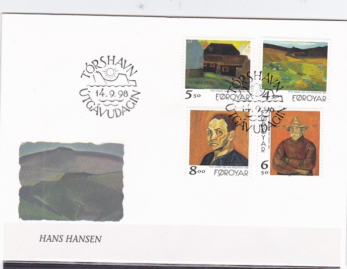 Pictura ,H Hansen , FDC,Insulele Feroe.