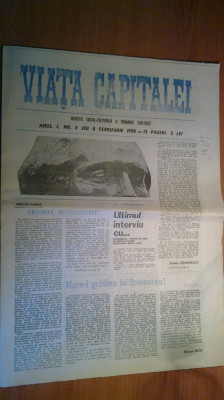 ziarul viata capitalei 8 februarie 1990 foto