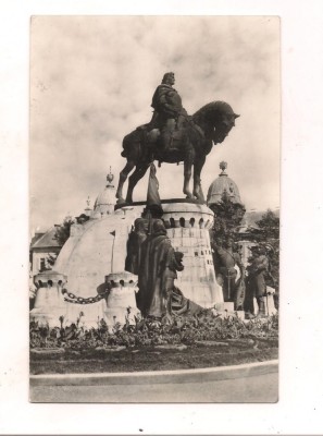 carte posta-CLUJ-Statuia lui Matei Corvin foto