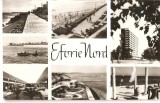 CPI (B1036) EFORIE NORD, MOZAIC 7 IMAGINI, EDITURA MERIDIANE, CPCS, CIRCULATA, 1968, TIMBRU FILATELIC.