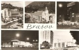 CPI (B1067) BRASOV, MOZAIC 5 IMAGINI, EDITURA MERIDIANE, CPCS, CIRCULATA 1969, STAMPILE, TIMBRU., Fotografie