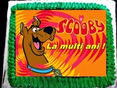Ornament pentru tort comestibil pe vafa sau zahar cu Scooby-Doo foto