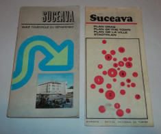 ghidul turistic si planul orasului Suceava Indreptar (1964, 1967, 1970 si 1982) foto