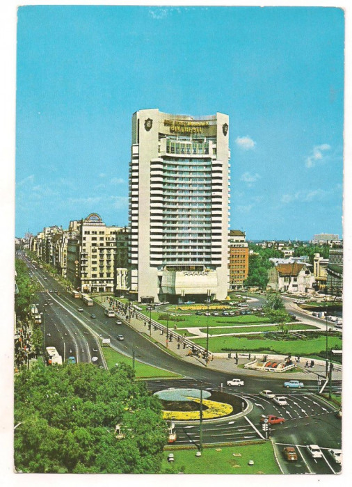 carte postala(marca fixa)-BUCURESTI-Hotel Intercontinental