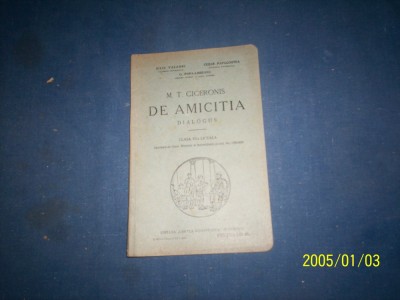 DE AMICITIA -PTR CLS A VI-A -M T CICERONIS foto