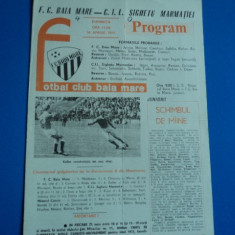 Program meci fotbal FC Baia Mare - CIL Sighetu Marmatiei 10.04.1977