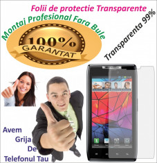 Folie de protectie Motorola XT910 Droid Razr Transparenta MONTAJ GRATUIT foto