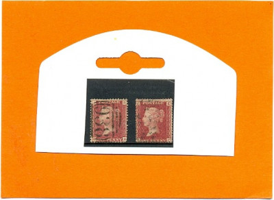 29-ANGLIA MAREA BRITANIE 1855-SG43-ONE PENNY-Victoria 2 timbre Stampilate foto