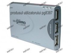 Cititor de carduri cu USB Hub, 3 porturi USB - 114010 foto