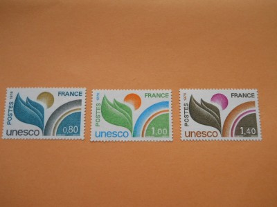HOPCT Franta-1976-3 val. UNESCO-nestampilate mnh (nr.53) foto
