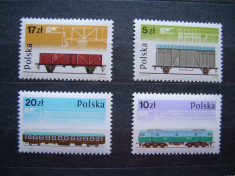 Trenuri locomotive - serie nestampilata MNH- Polonia 1985 foto