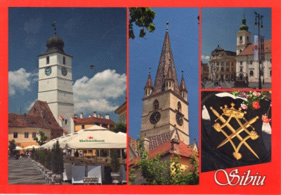 Carte postala CP SB004 Sibiu - colaj - necirculata foto