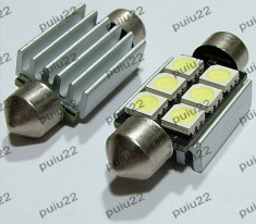 Bec cu LED auto C5W CANBUS cu 6 SMD, plafoniera, SJ5006 foto