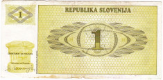 Slovenia bancnota 1 Tolar 1990 foto