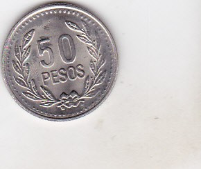 bnk mnd Columbia 50 pesos 2012
