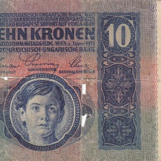 Austria-Ungaria 10 Koronen 1915 stampilata