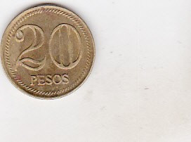 bnk mnd Columbia 20 pesos 2007