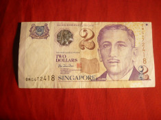 Bancnota 2 Dolari Singapore , cal.Buna foto