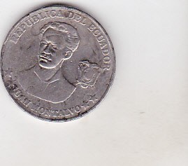 bnk mnd Ecuador 5 centavos 2000 , Juan Montalvo foto