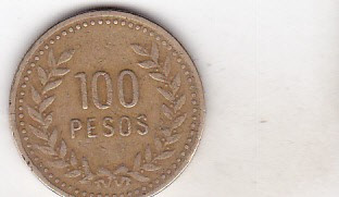 bnk mnd Columbia 100 pesos 1993 foto