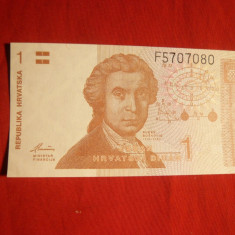 Bancnota 1 Dinar Kroatia 1991, cal.NC