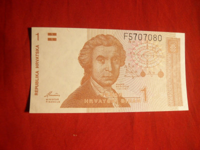 Bancnota 1 Dinar Kroatia 1991, cal.NC foto