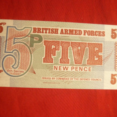 Bancnota Militara , 5 Pence Anglia ,cal.NC -a6a serie