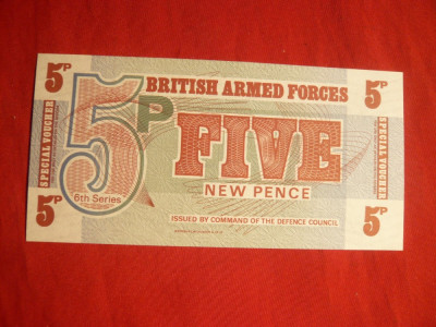 Bancnota Militara , 5 Pence Anglia ,cal.NC -a6a serie foto