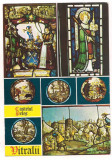 Carte postala(ilustrata)-SINAIA-Castelul Peles Vitralii, Circulata, Printata