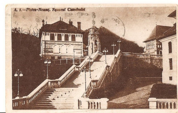 CPI (B1500) PIATRA NEAMT, SQUARUL CATEDRALEI, EDITURA ALBANIA, BUCURESTI - CONSTANTA, CIRCULATA 1948, STAMPILE