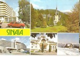 CPI (B1433) SINAIA MOZAIC 5 IMAGINI, EDITURA MERIDIANE, I. P. SIBIU, CIRCULATA 1985, STAMPILE, TIMBRU; AUTOTURISM DACIA