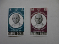 Samoa 1970 Vizita Papei Paul al VI-lea serie MNH foto