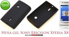 HUSA SONY ERICSSON XPERIA X8 SILICON GEL TPU MATTE NEAGRA - TRANSPORT GRATUIT POSTA RO! foto