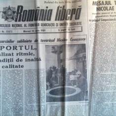 romania libera 14 iunie 1989-mesajul lui ceausescu la simpozionul m. eminescu