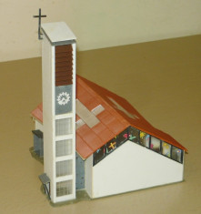 macheta 1:87 biserica moderna H0 foto