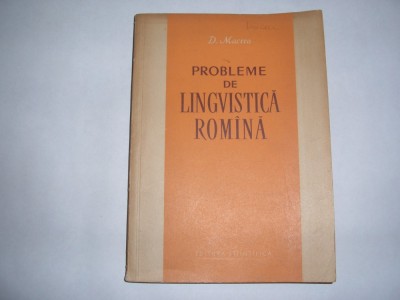 D. MACREA - PROBLEME DE LINGVISTICA ROMINA RF7/4 foto