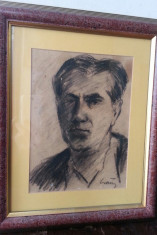 Victor Mihailescu Craiu (1908-1981) ,,Autoportret&amp;#039;&amp;#039; - carbune - 1965 foto