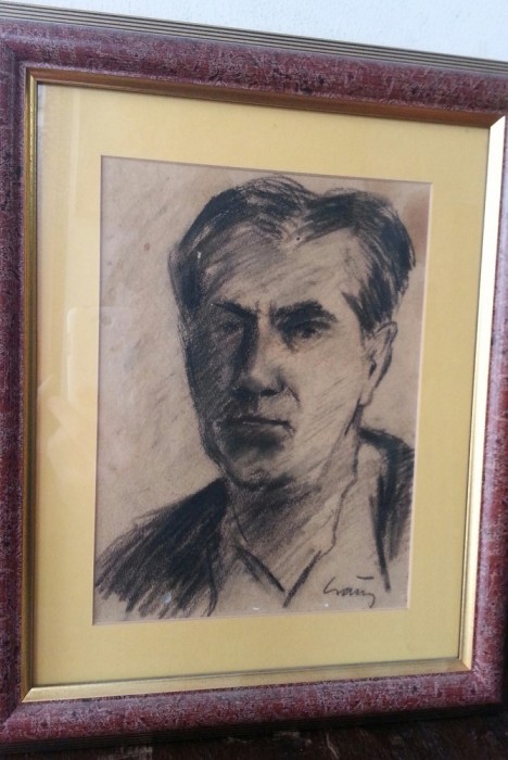 Victor Mihailescu Craiu (1908-1981) ,,Autoportret'' - carbune - 1965 Victor Mihailescu Craiu (1908-1981) ,,Autoportret'' - carbune - 1965