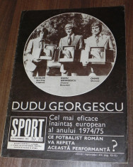 de colectie. REVISTA SPORT SPORTUL ILUSTRAT - nr 10/1975 - DINAMO BUCURESTI - DUDU GEORGESCU GHEATA DE AUR. STEAUA REVINE. FOTOGRAFIE RAPID foto