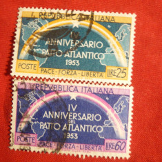 Serie Aniv.4 Ani NATO 1953 Italia , 2 val.stamp.