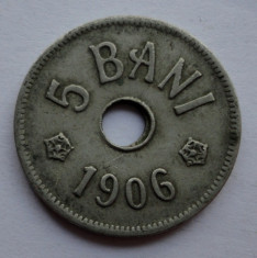 5 bani 1906 J - 7 - eroare de batere foto