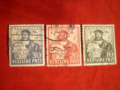 Serie Targ Hanovra 1949 Ocup.Aliata a Germaniei ,3 val.stamp. foto