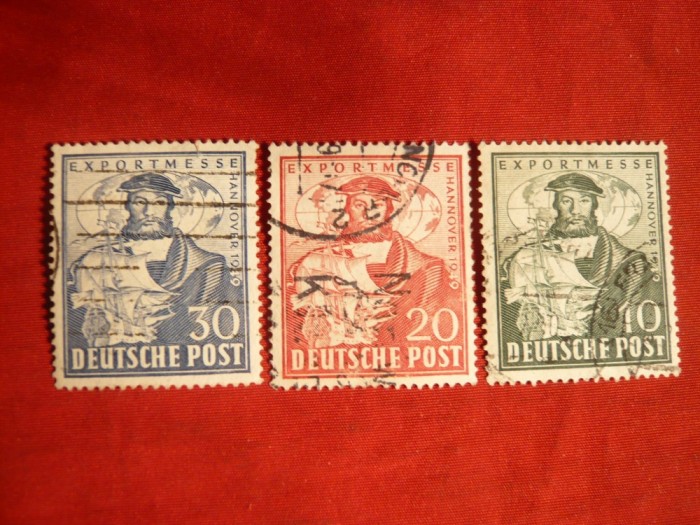 Serie Targ Hanovra 1949 Ocup.Aliata a Germaniei ,3 val.stamp.
